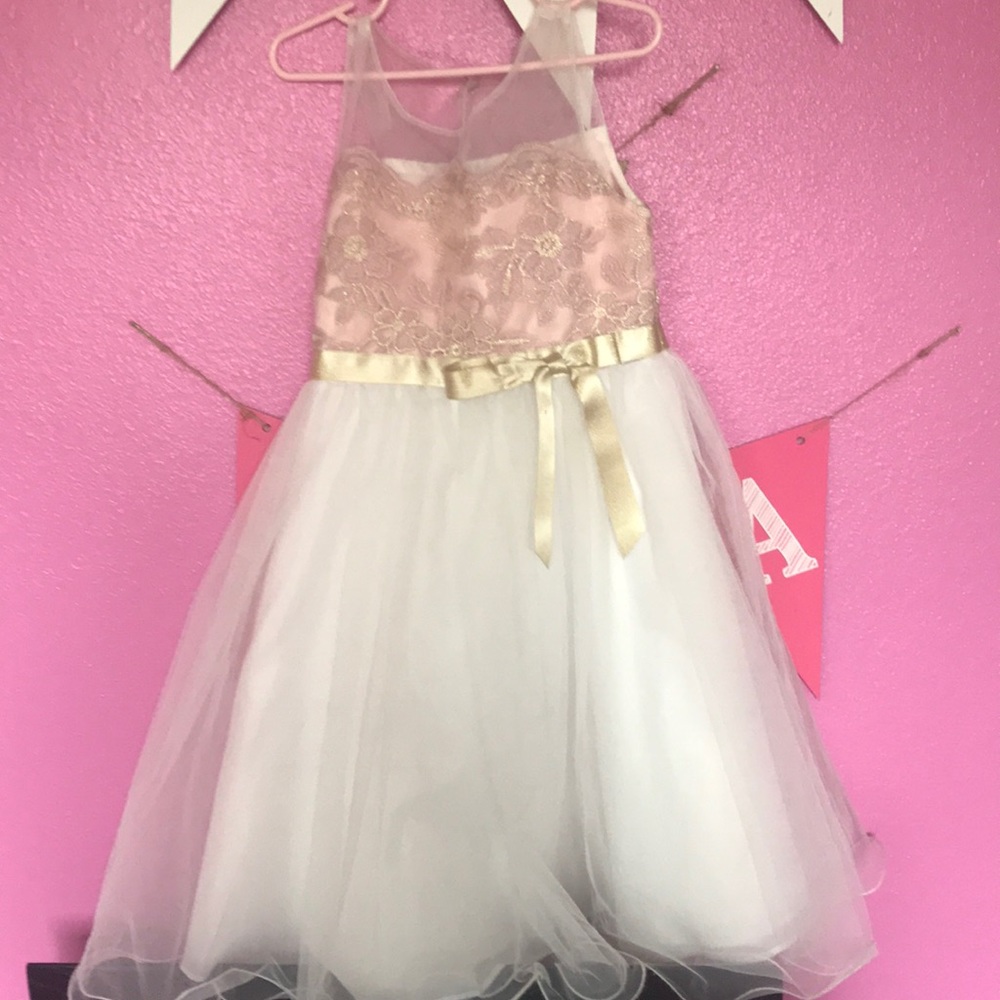Girls pink and gold dress
